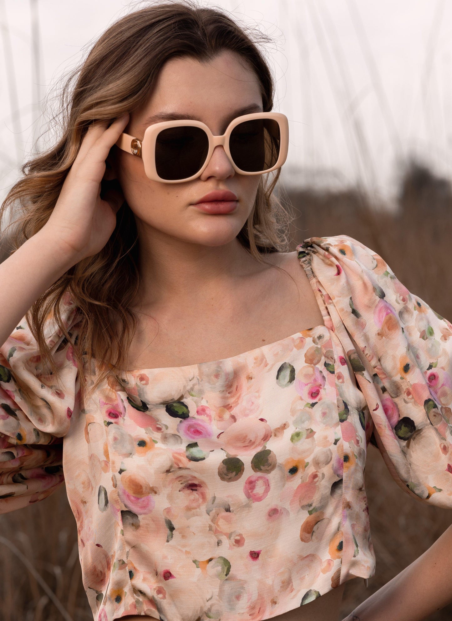 AFRIYA WHISPERING PASTELS FLORAL CROP TOP