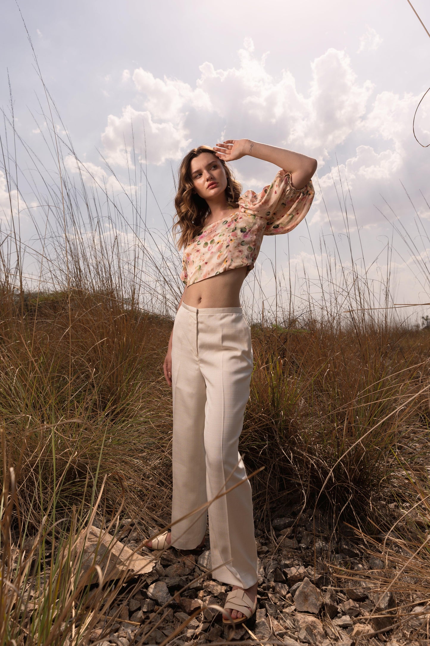 AFRIYA WHISPERING PASTELS FLORAL CROP TOP