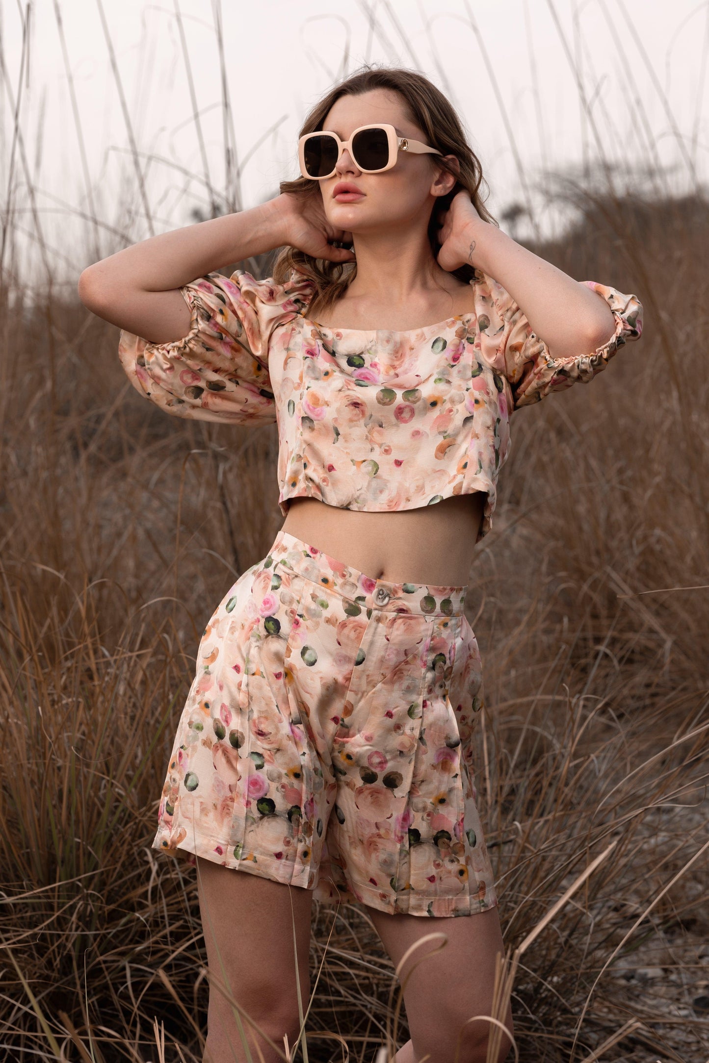 AFRIYA FLORAL WHISPERING PASTELS SHORTS