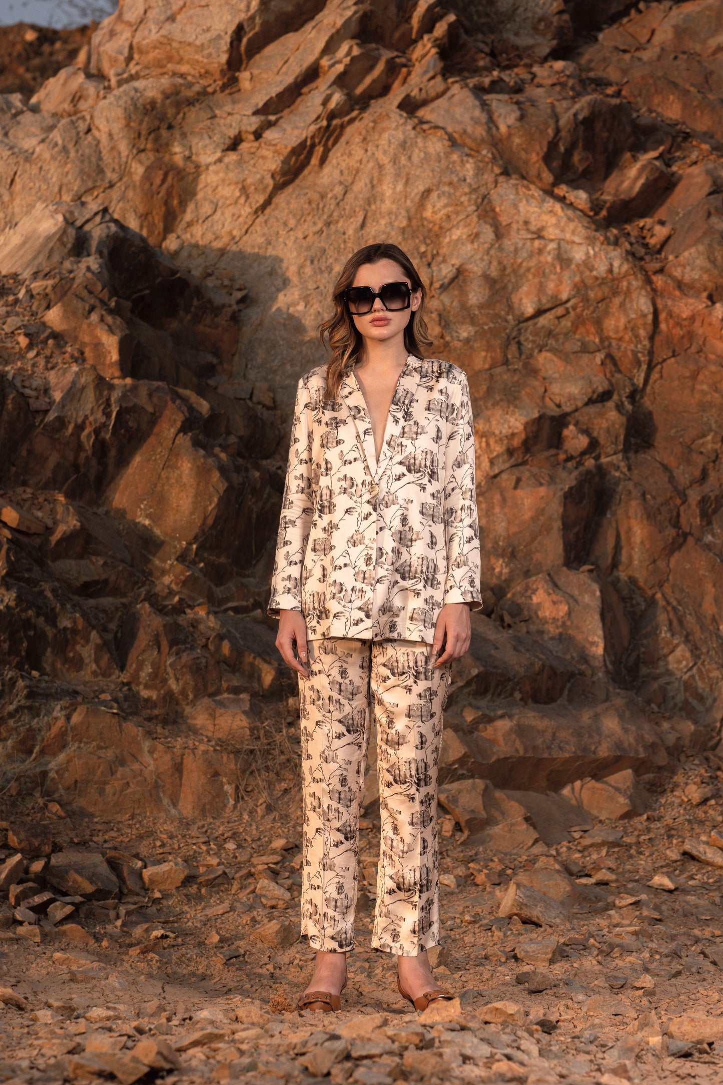 AFRIYA FLORAL REVERIE LONG BLAZER AND TROUSER CO-ORD SET