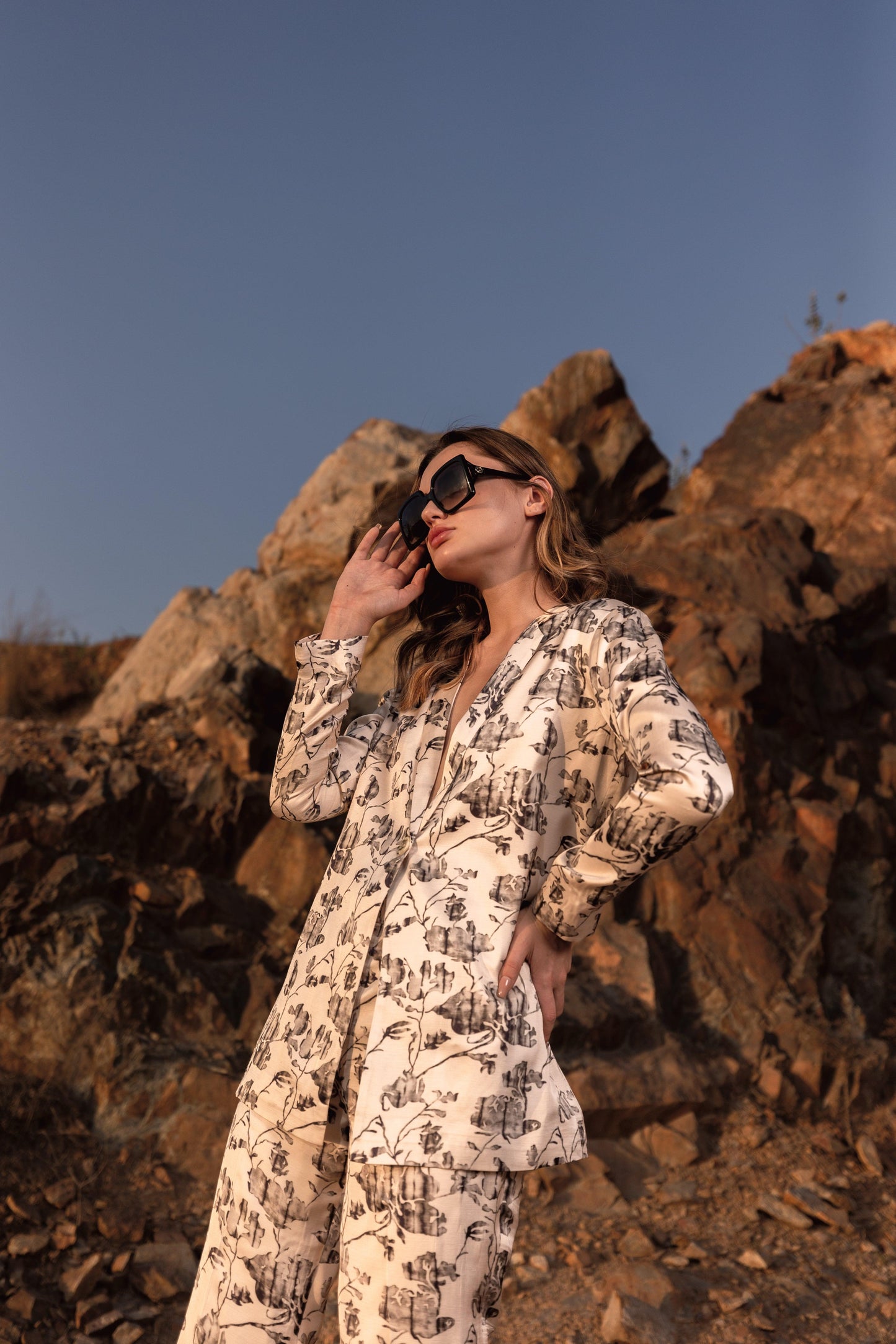 AFRIYA FLORAL REVERIE LONG BLAZER AND TROUSER CO-ORD SET