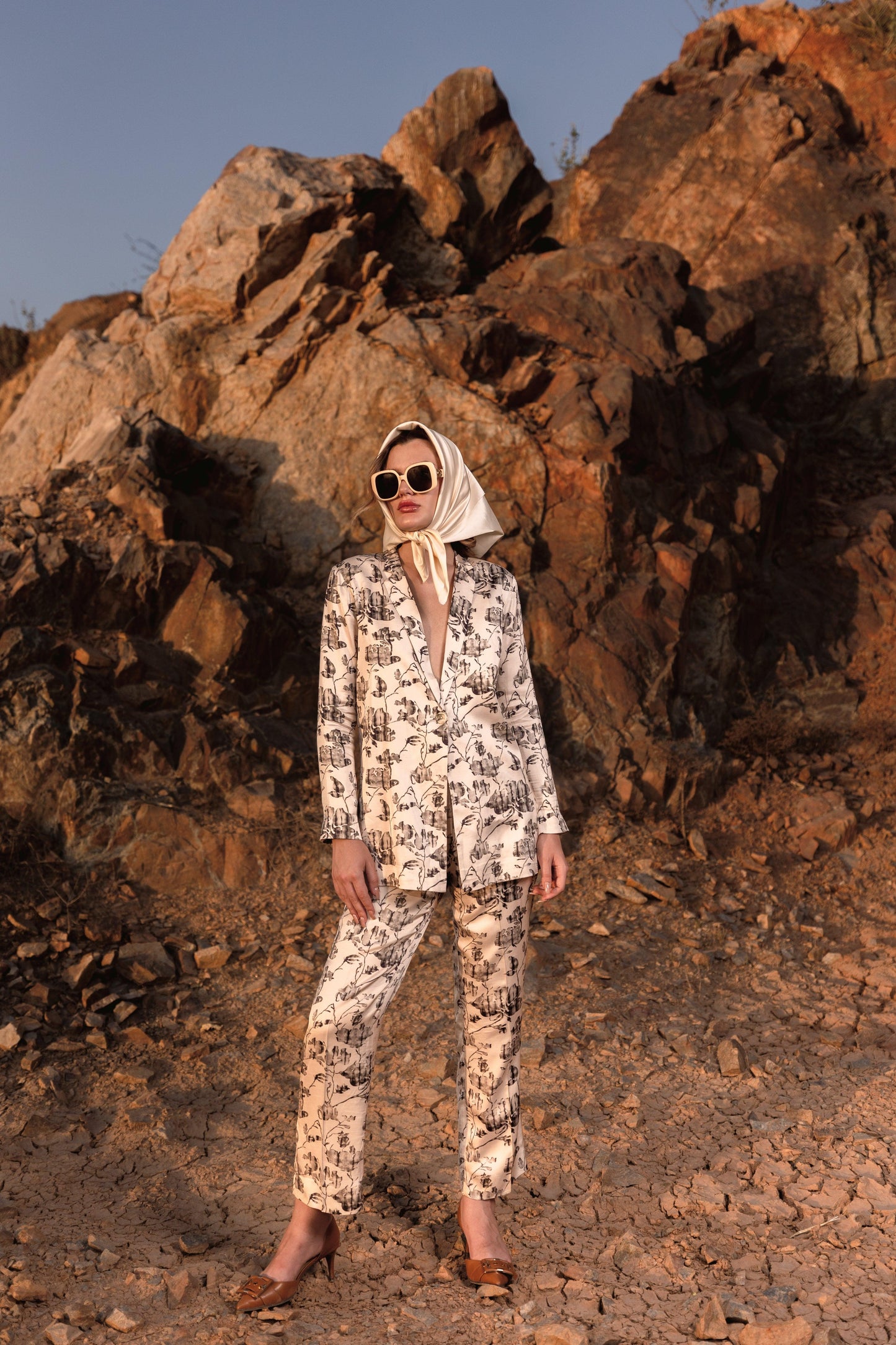 AFRIYA FLORAL REVERIE LONG BLAZER AND TROUSER CO-ORD SET