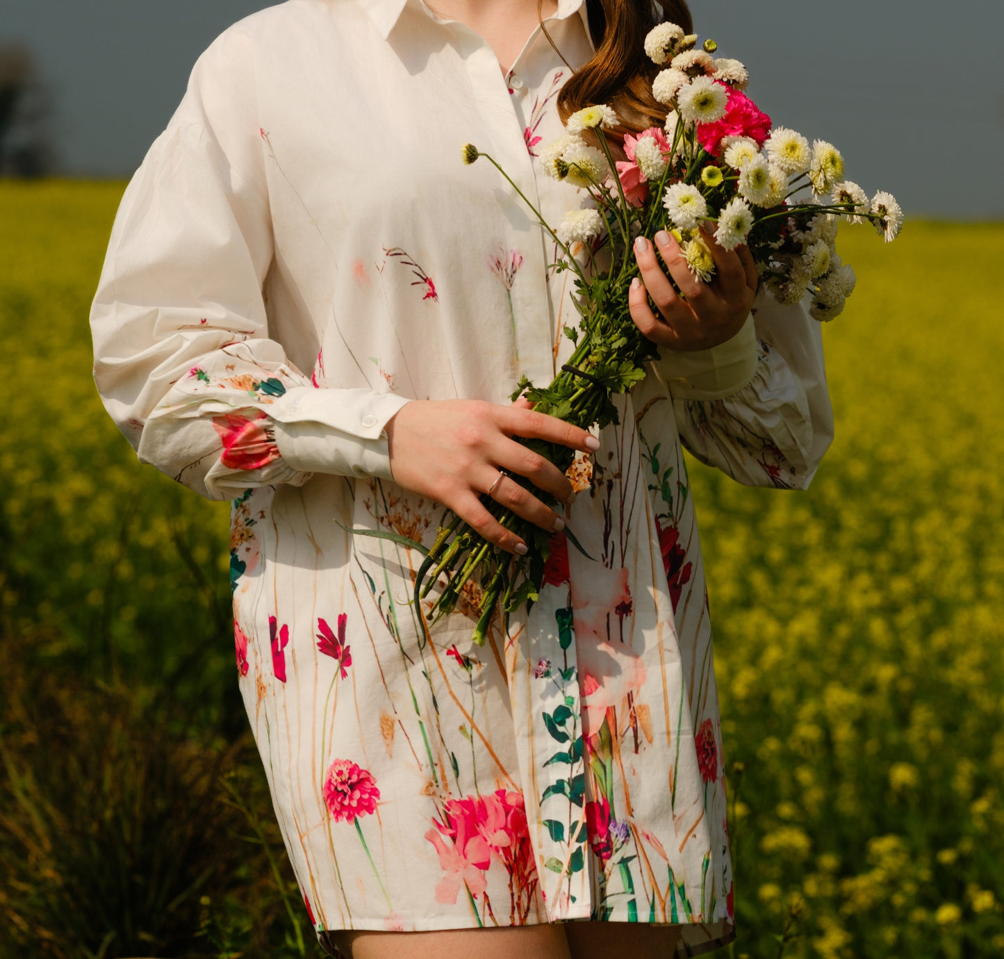 Multi Flower Meadow Long Shirt