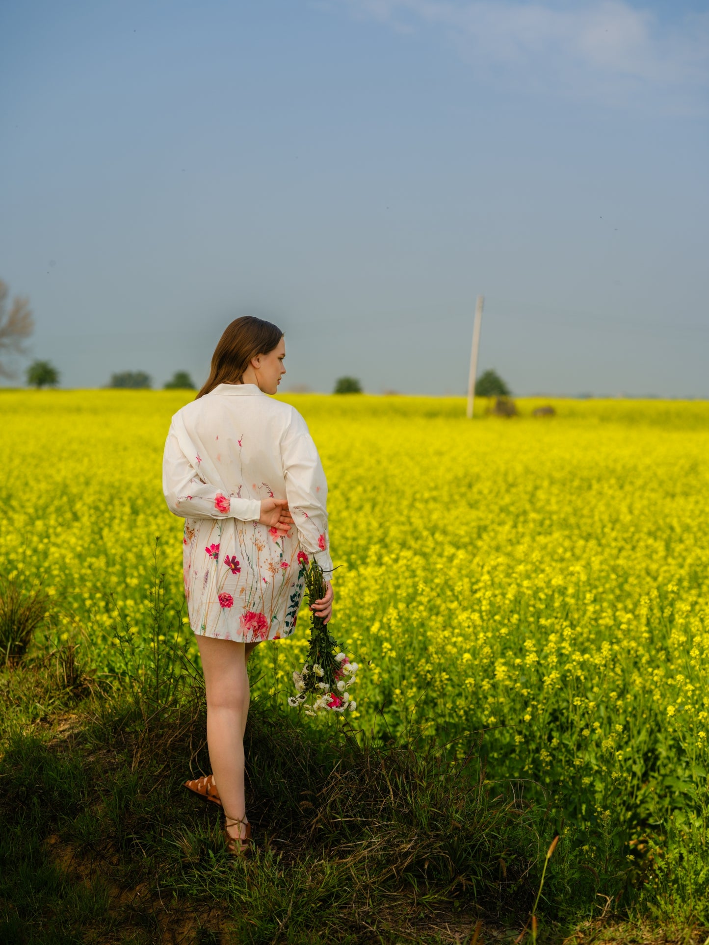 Multi Flower Meadow Long Shirt