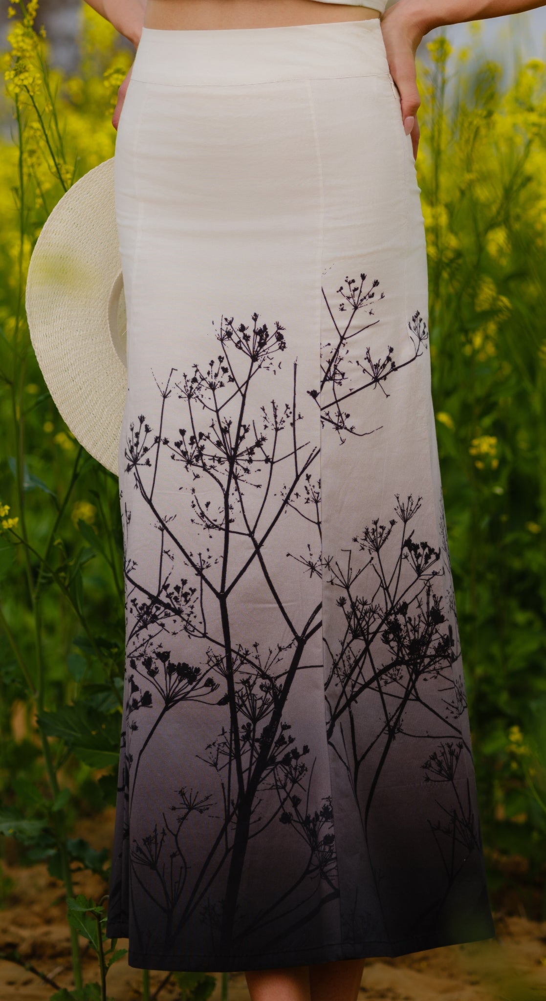 Monochrome Meadow Crop Top & Skirt Co-ord