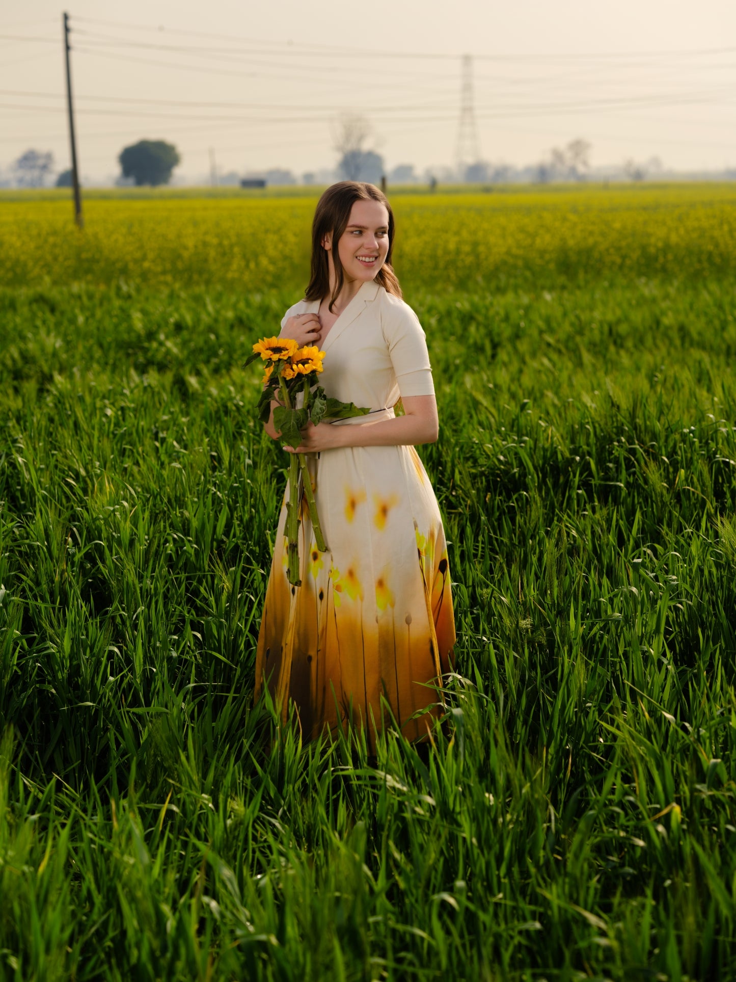 Yellow Meadow Blazer Midi Dress