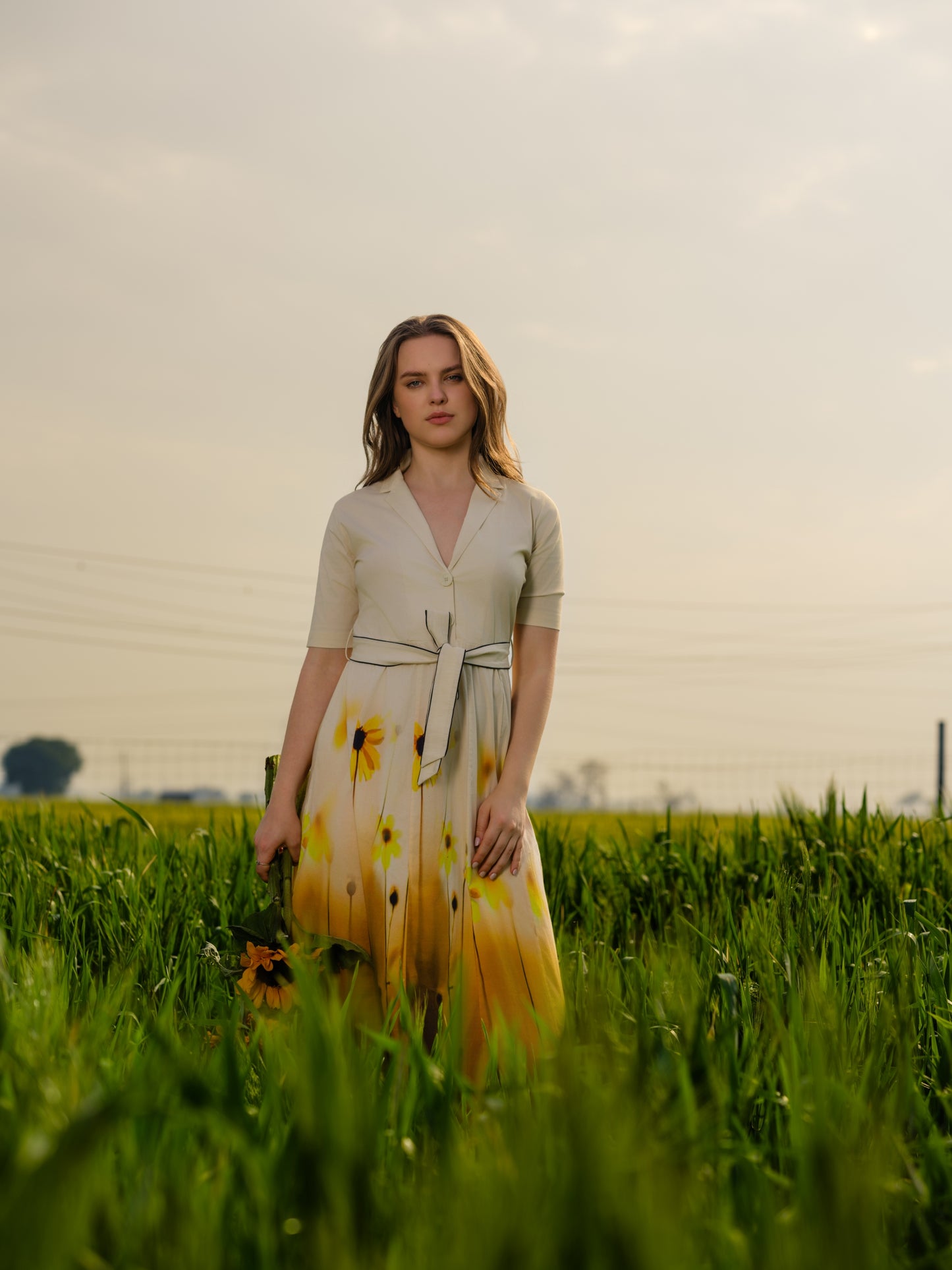 Yellow Meadow Blazer Midi Dress