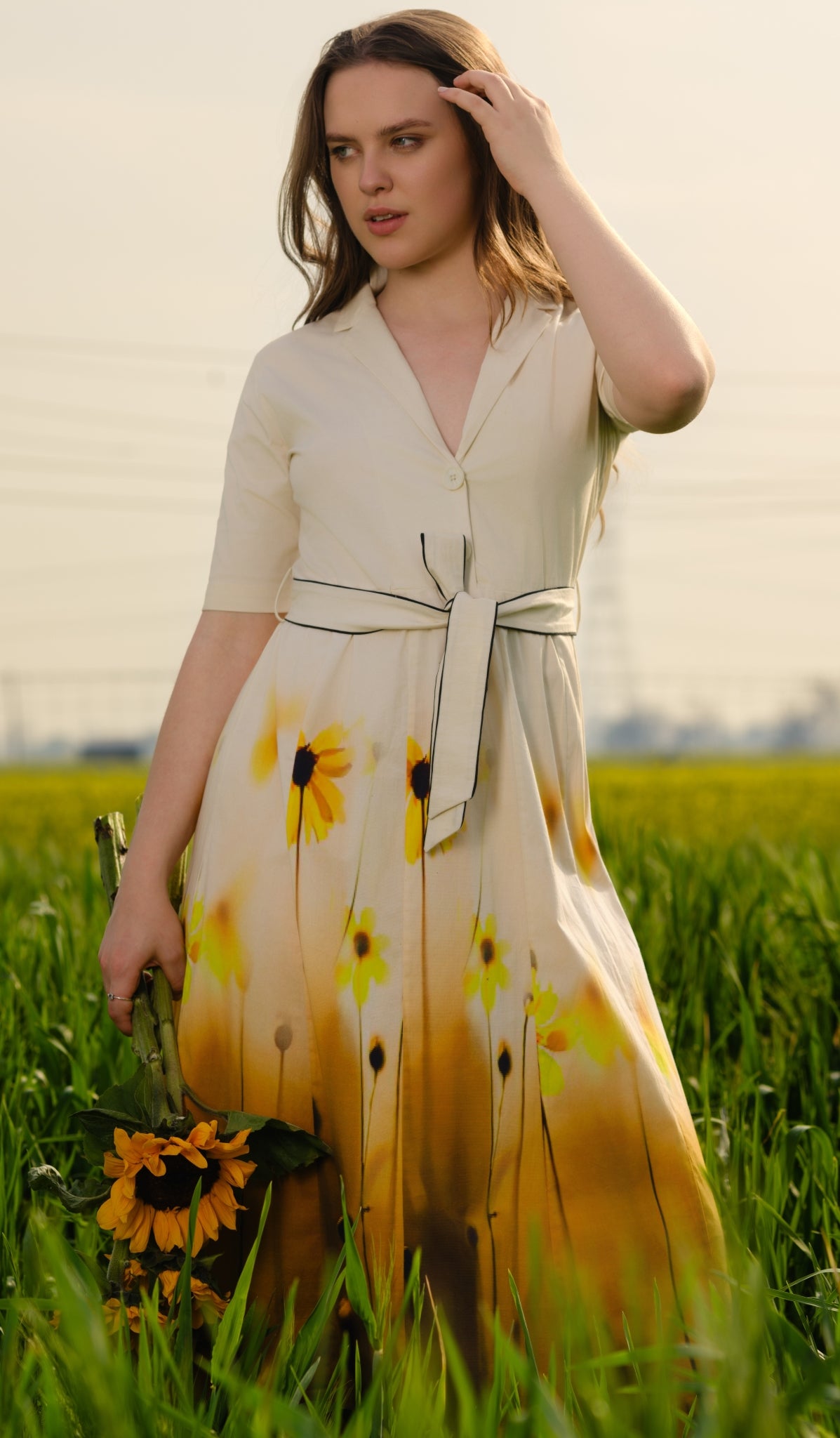 Yellow Meadow Blazer Midi Dress