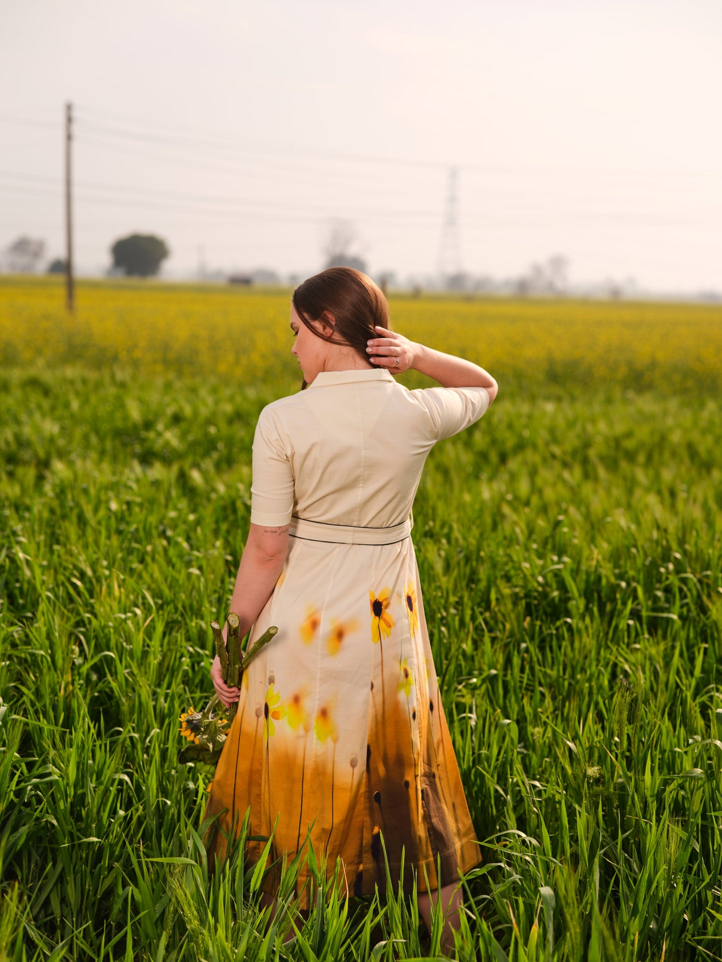 Yellow Meadow Blazer Midi Dress