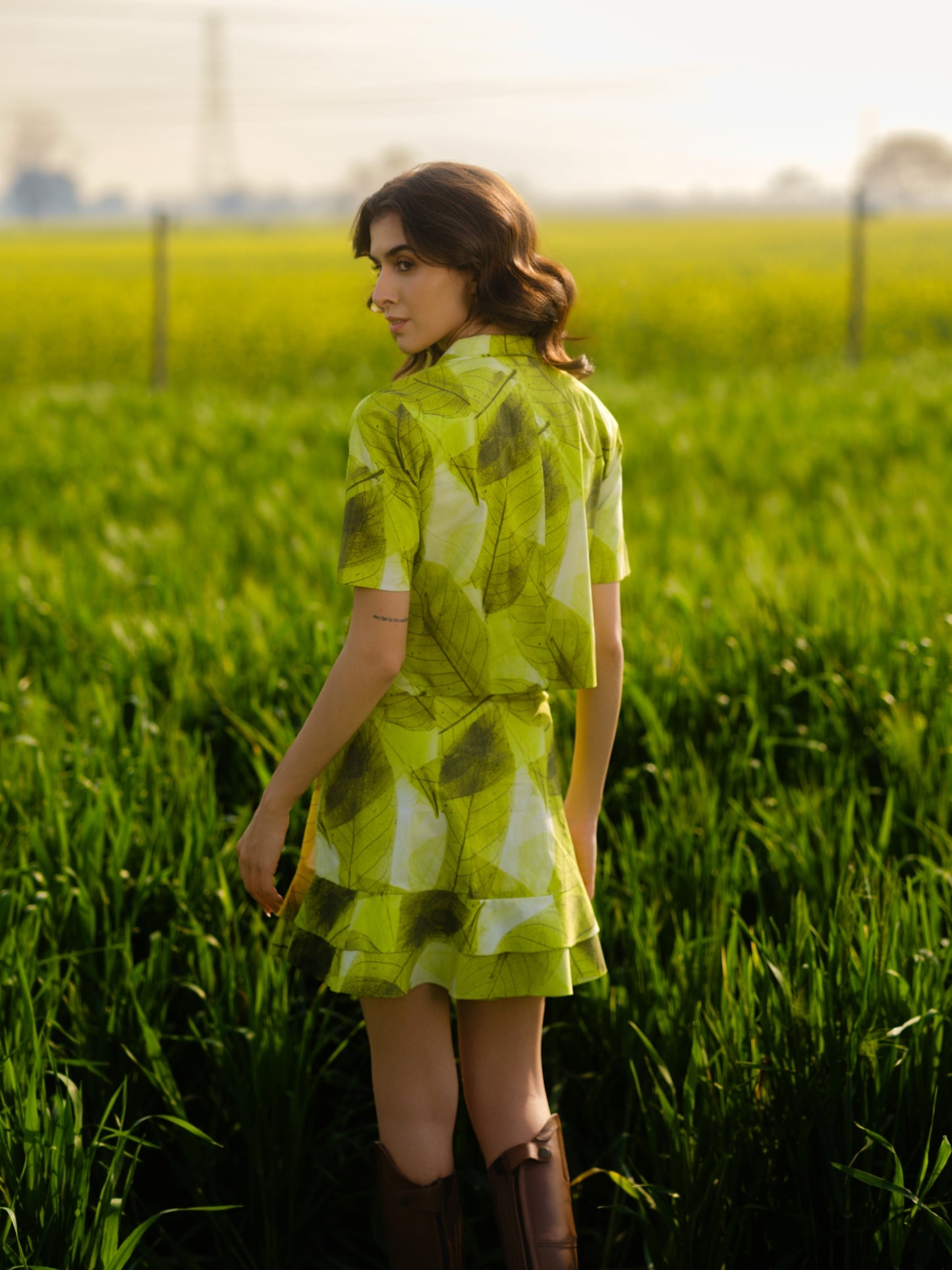 Green Ferns Short Skirt