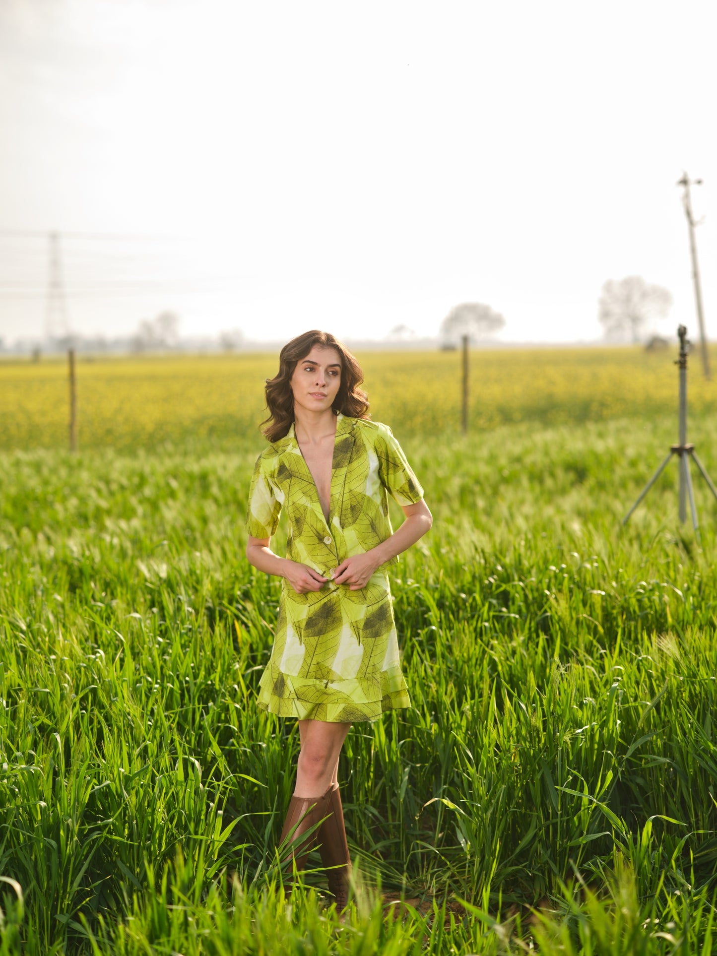 Green Fern Blazer & Skirt Co-ord