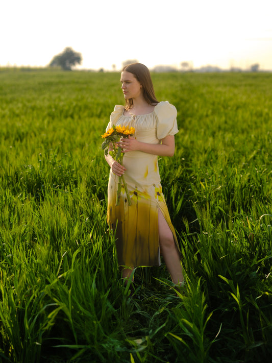 Yellow Meadow Midi Dress