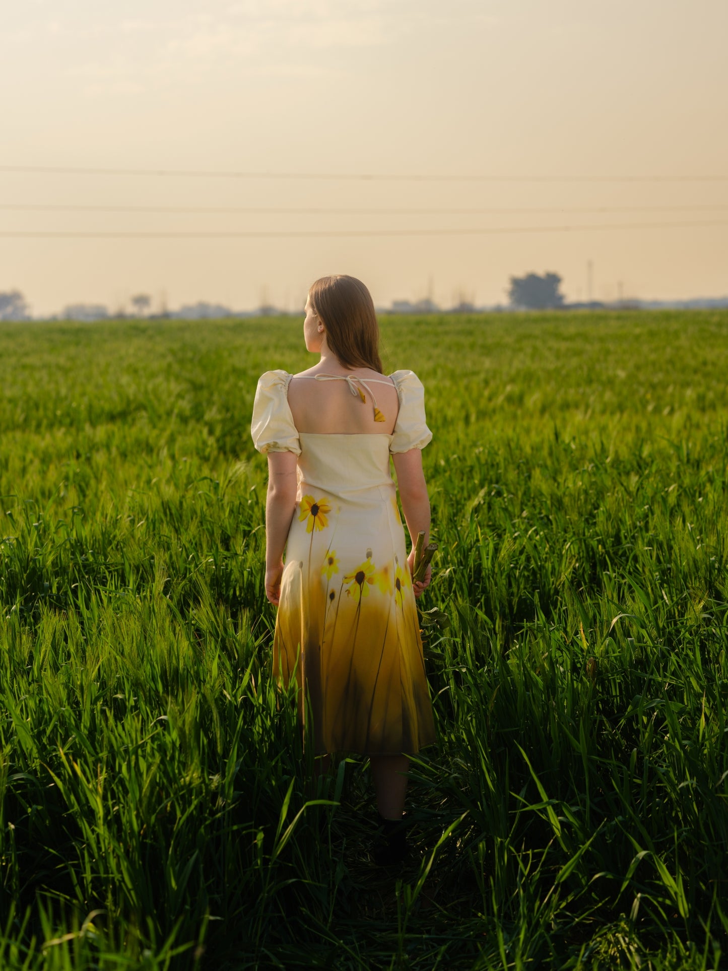 Yellow Meadow Midi Dress