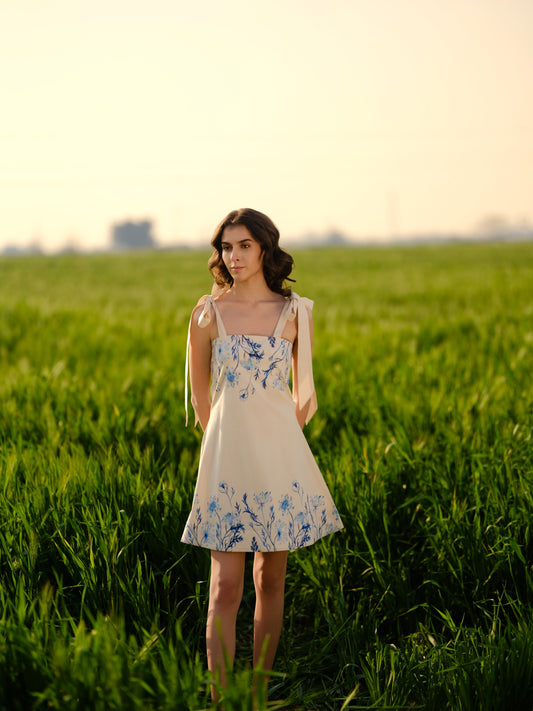 Indigo Print Short Dress