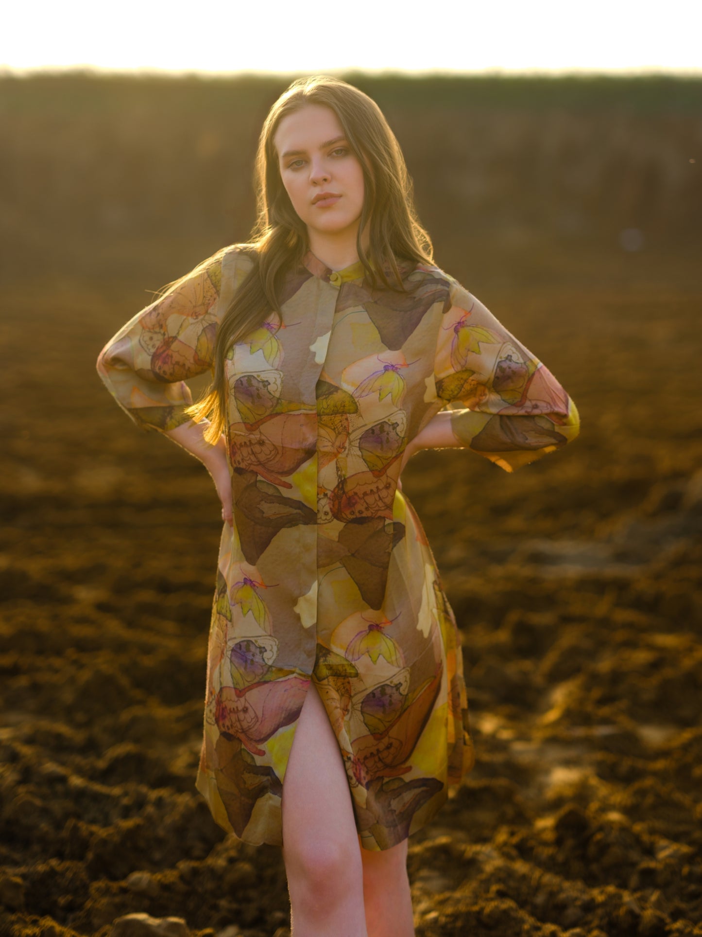 MULTI ABSTRACT SHIRT DRESS