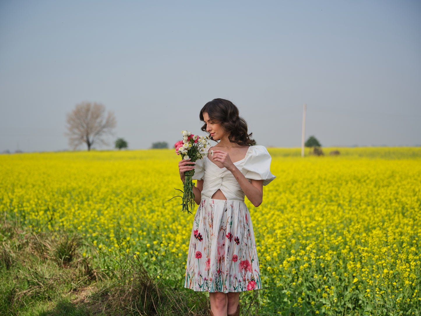Multi Flower Meadow Short Dress
