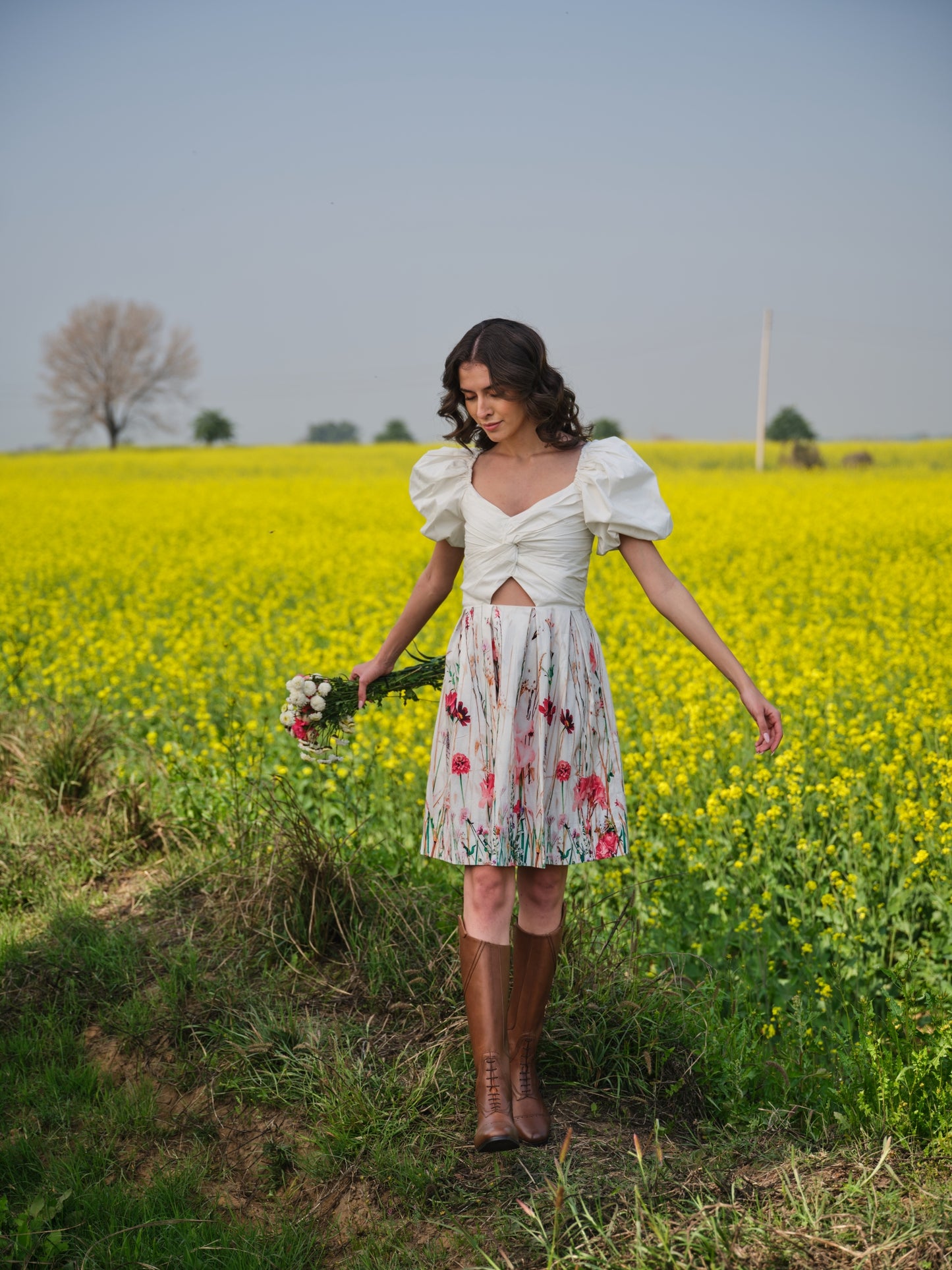 Multi Flower Meadow Short Dress