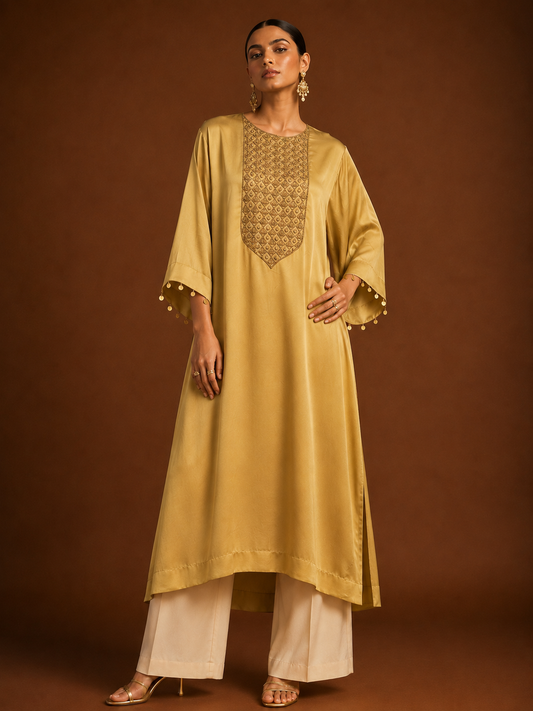Zarkha Gold Kaftan Set