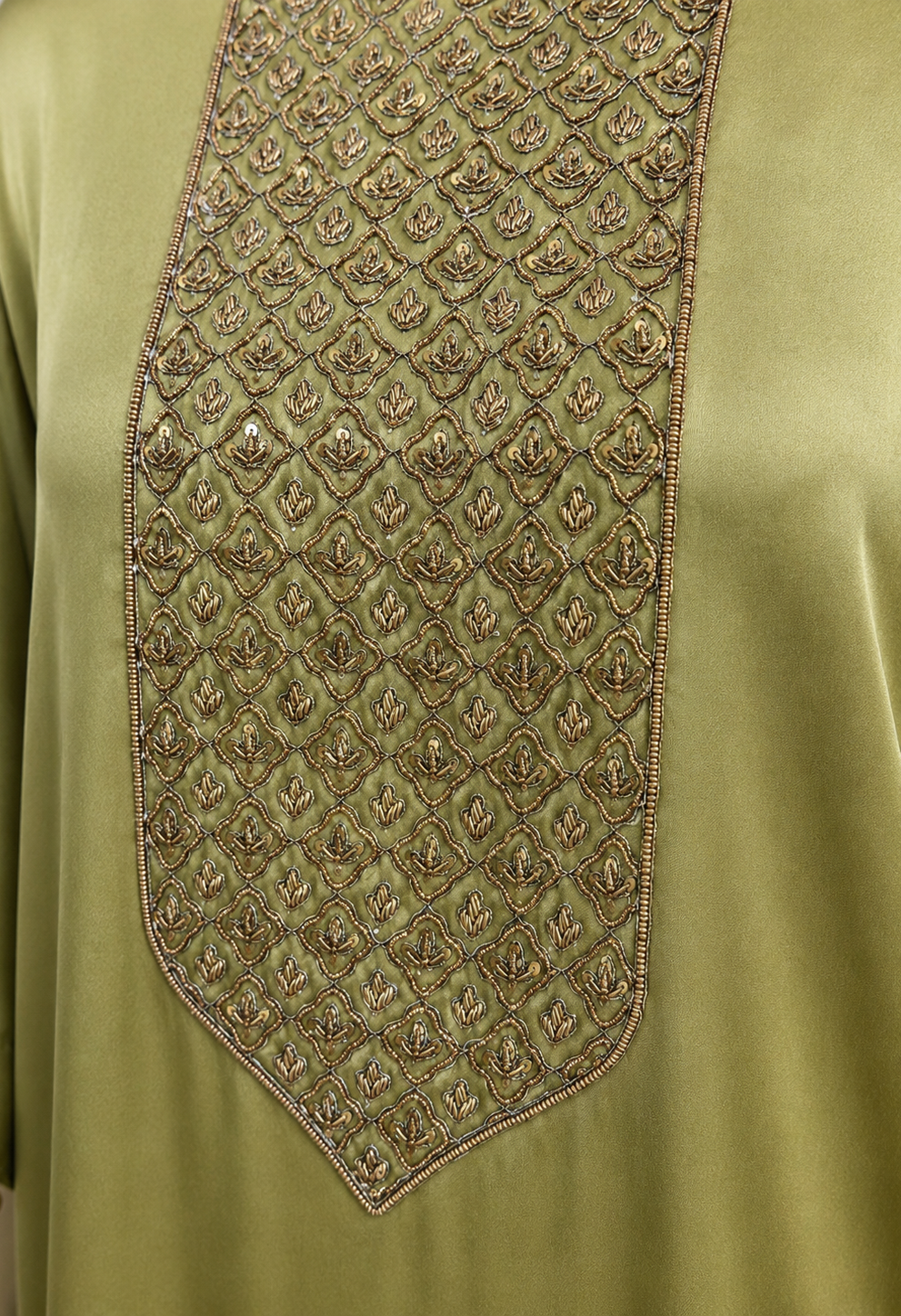 Zarkha Olive Green Kaftan Set