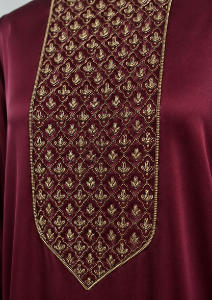 Zarkha Maroon Kaftan Set