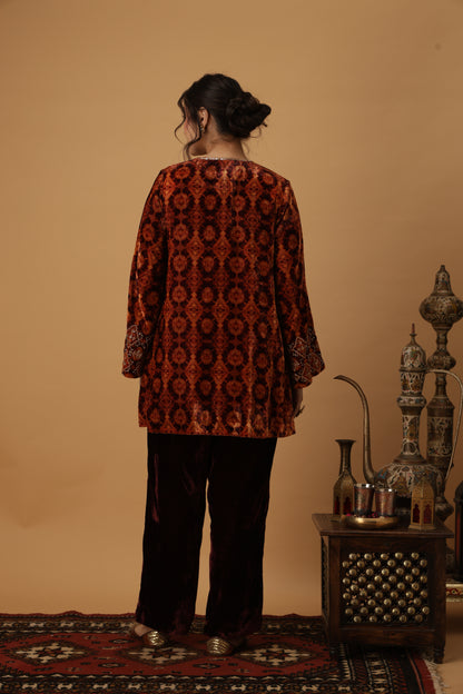 Zar-e-Makhmal Maroon Co-ord Set