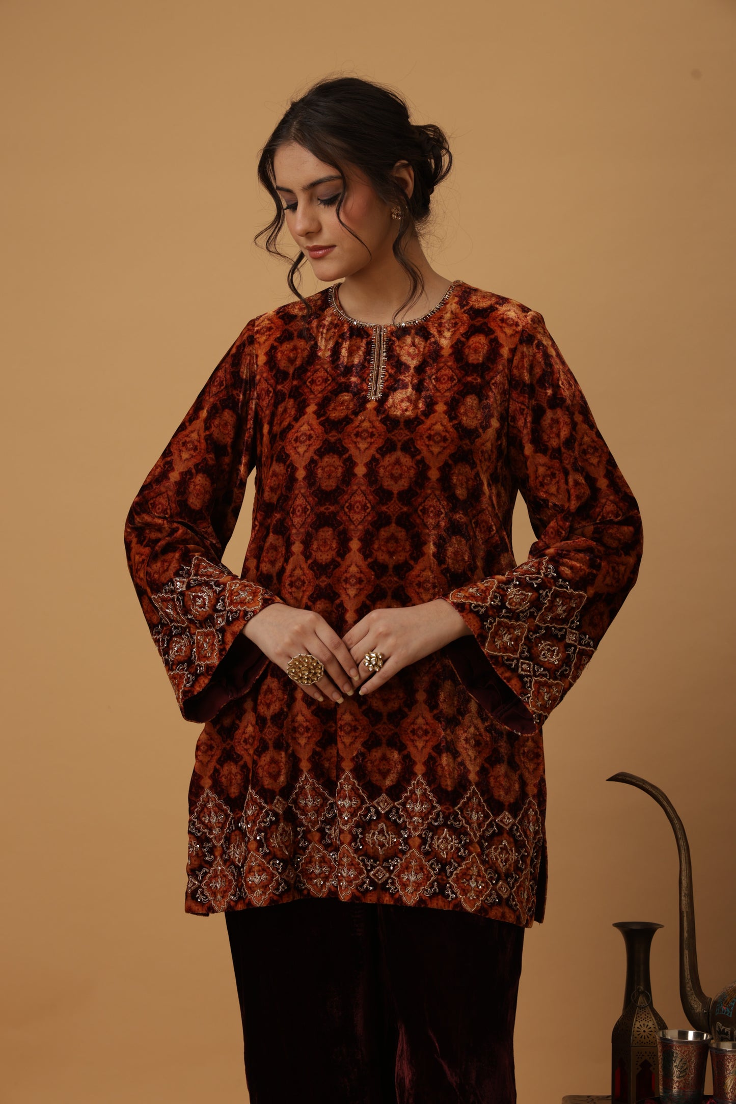 Zar-e-Makhmal Maroon Co-ord Set