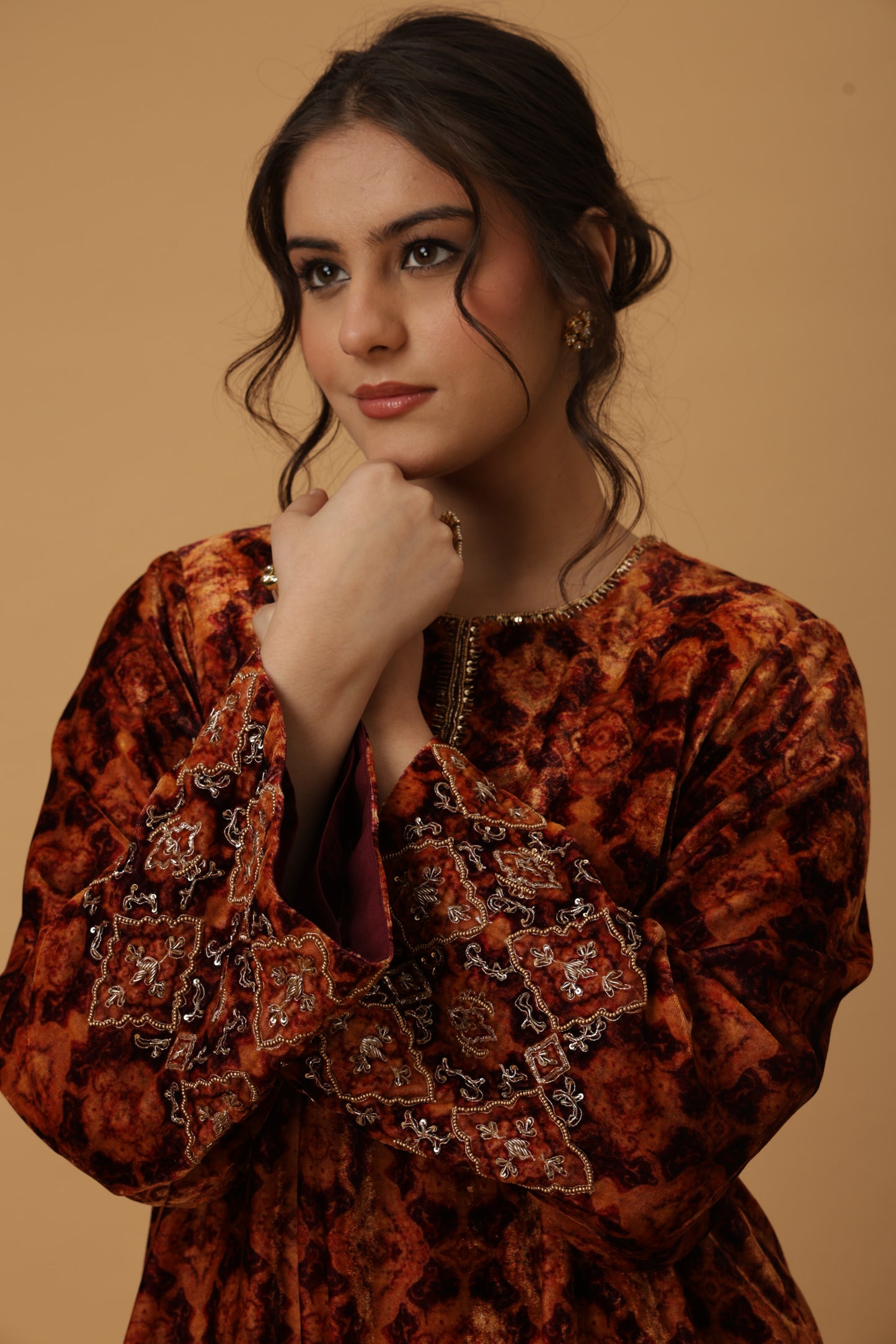 Zar-e-Makhmal Maroon Co-ord Set