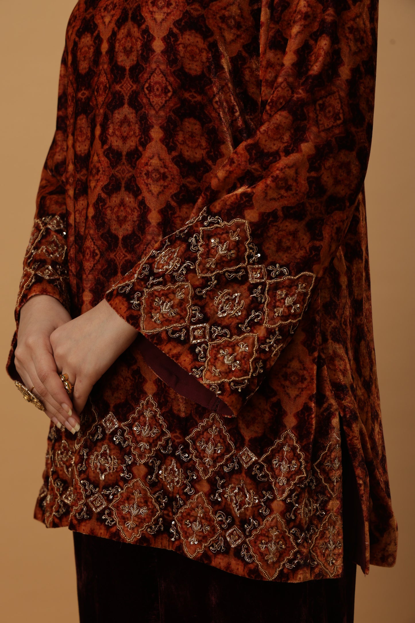 Zar-e-Makhmal Maroon Co-ord Set