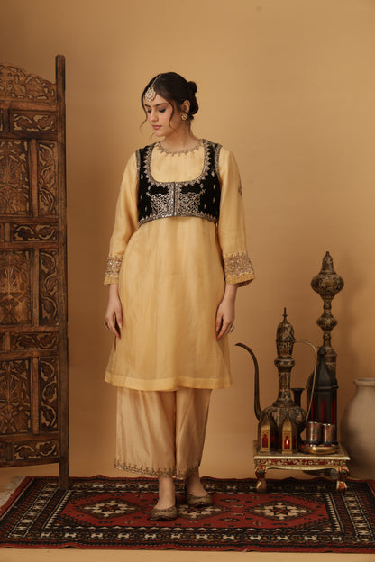 Zar-e-Makhmal Green Short Jacket