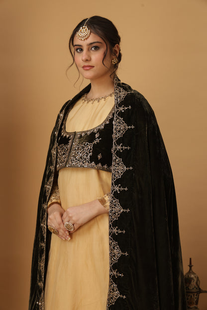 Zar-e-Makhmal Green Shawl