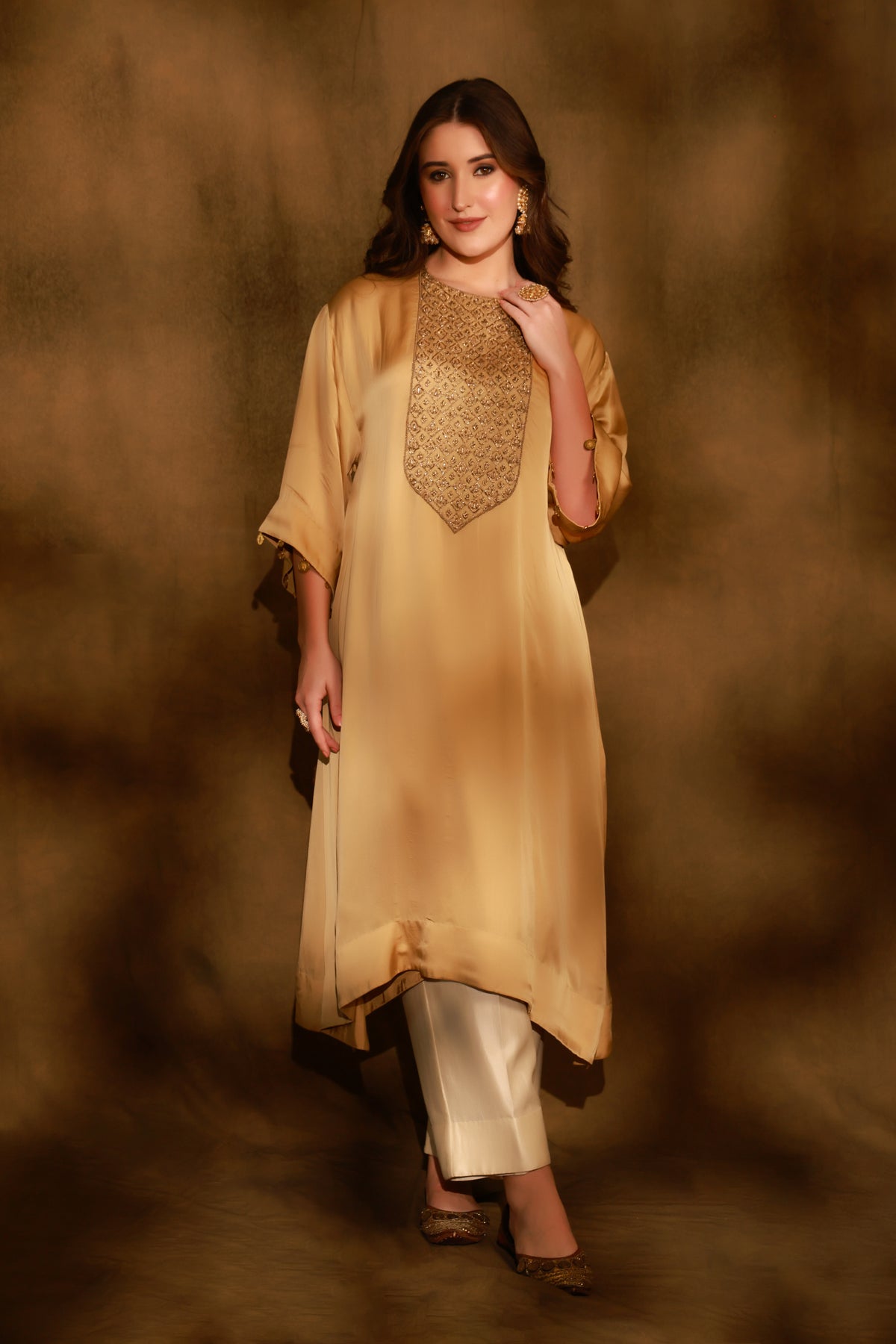 Zarkha Gold Kaftan Set
