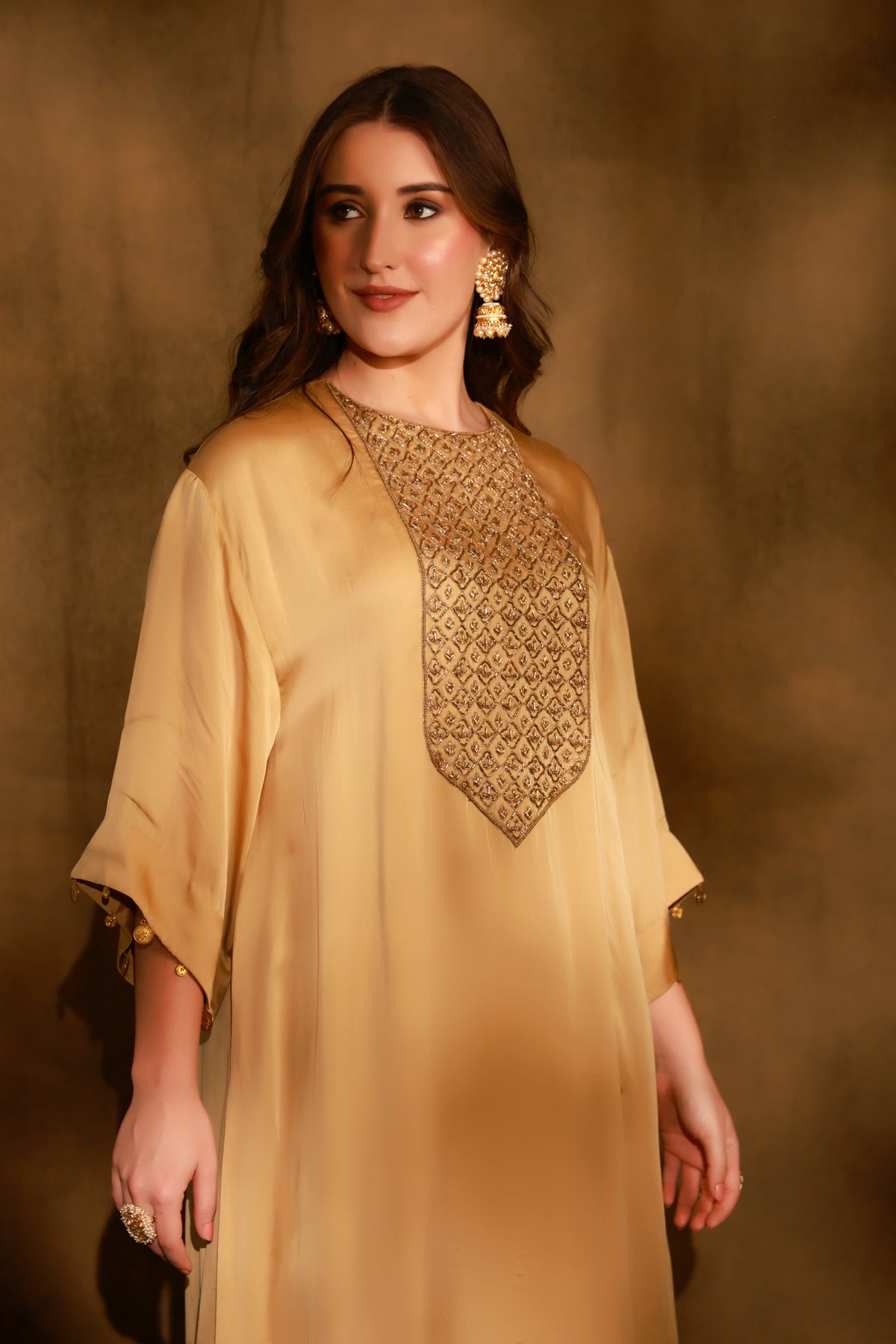 Zarkha Gold Kaftan Set