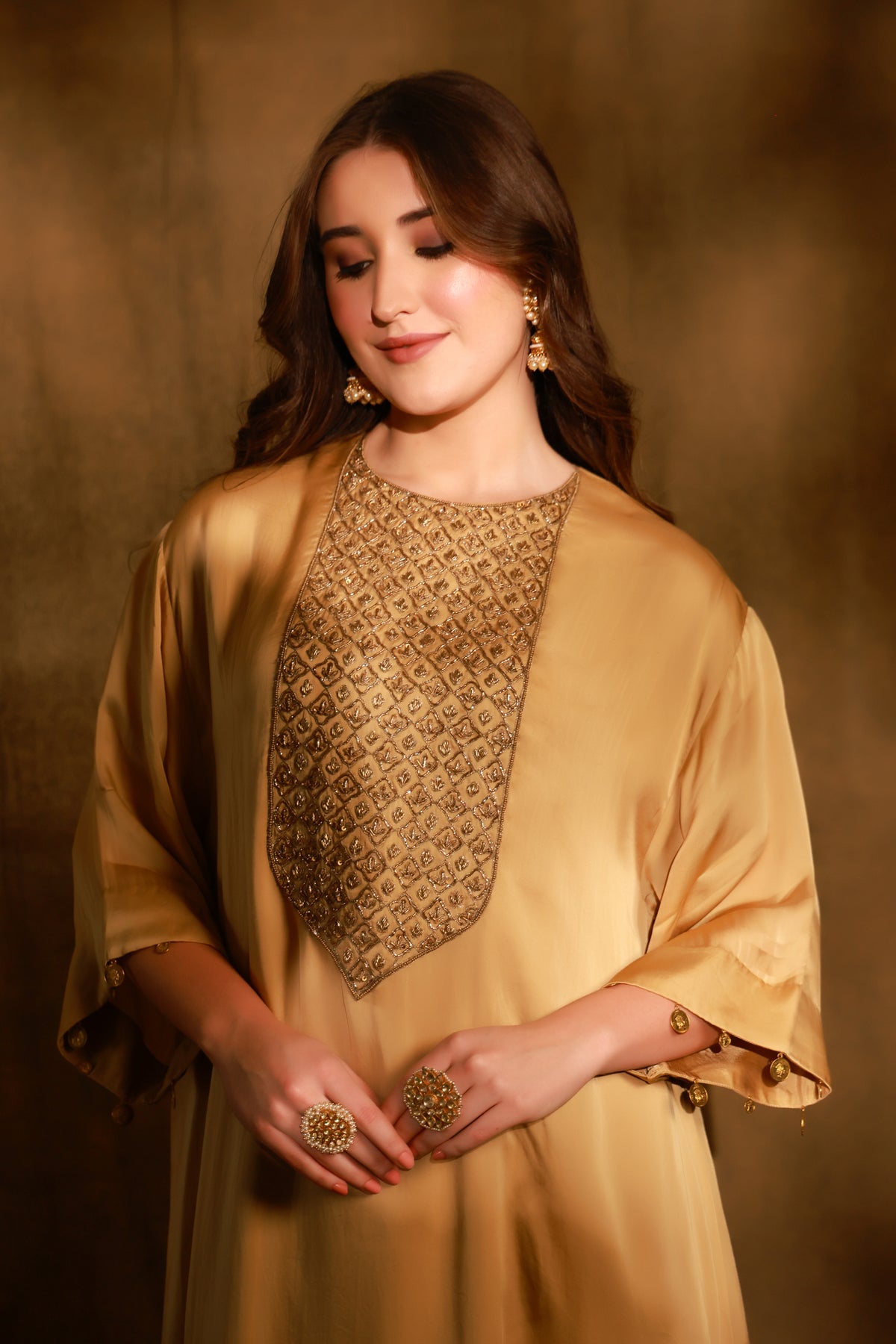 Zarkha Gold Kaftan Set
