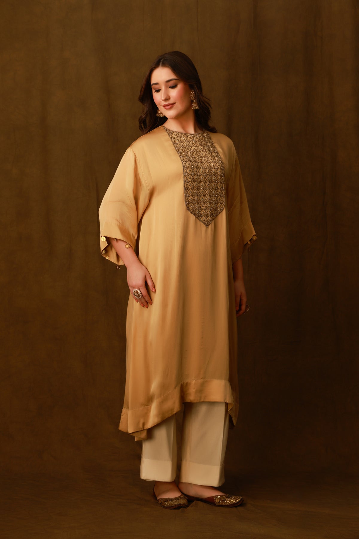 Zarkha Gold Kaftan Set