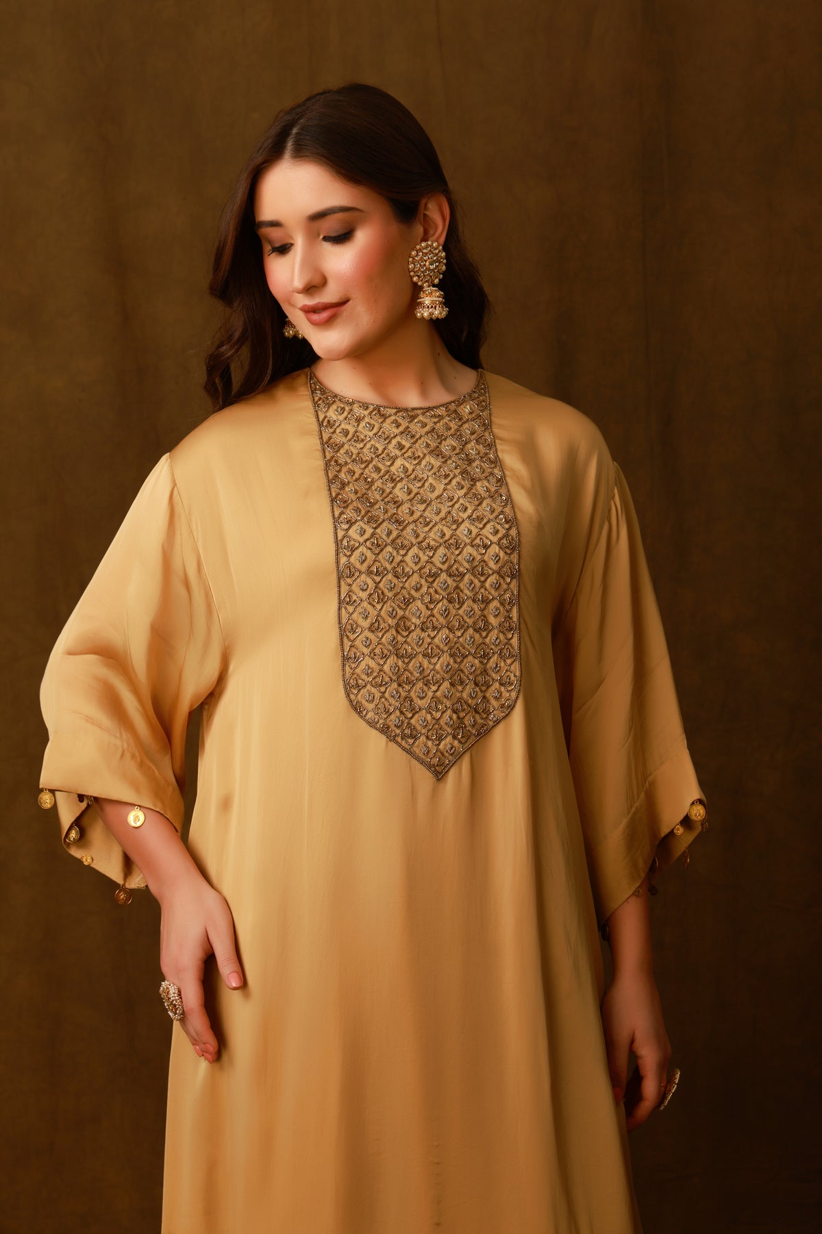 Zarkha Gold Kaftan Set