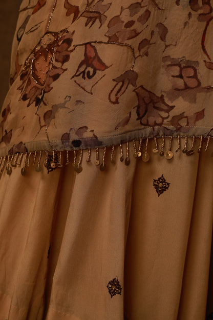 Zarkha Gold Sharara Cape Set