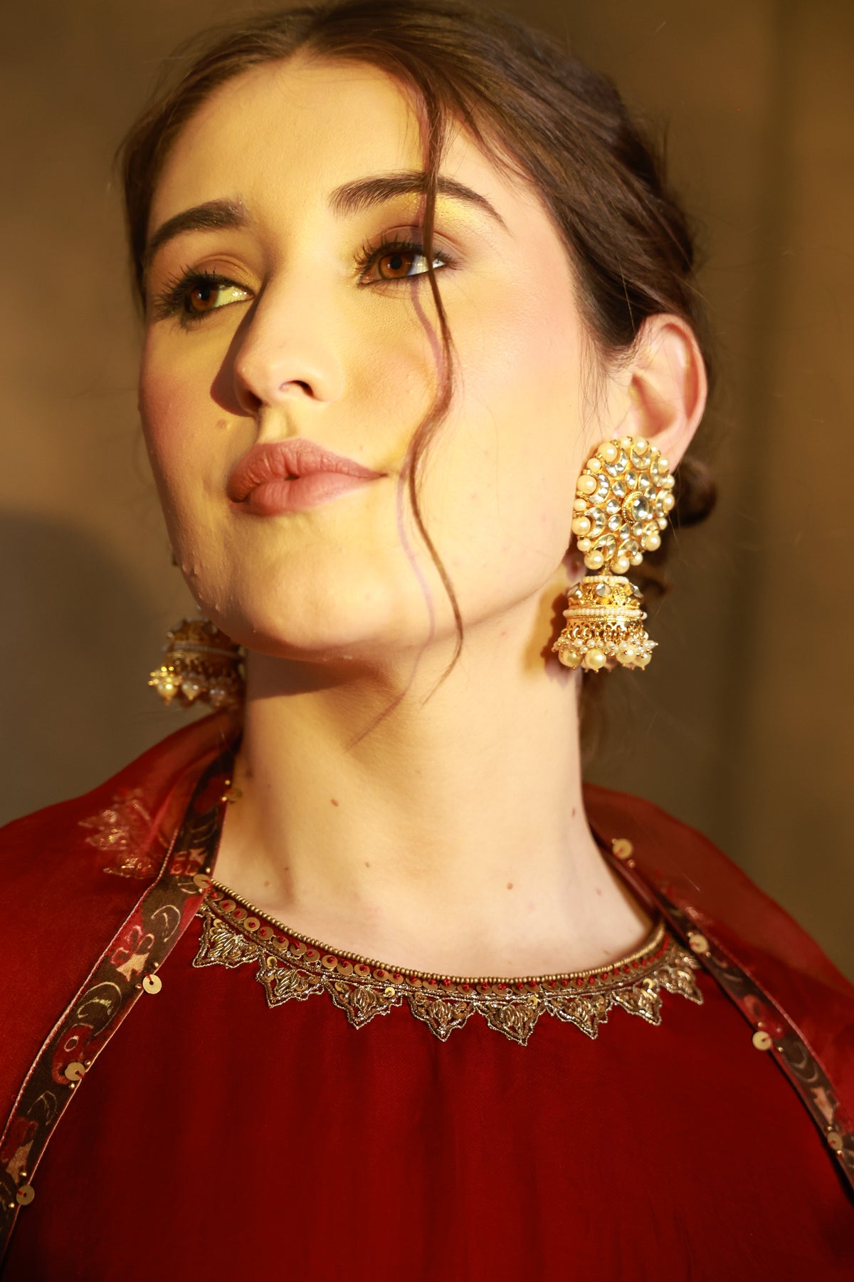 Zarkha Maroon Kurta Set