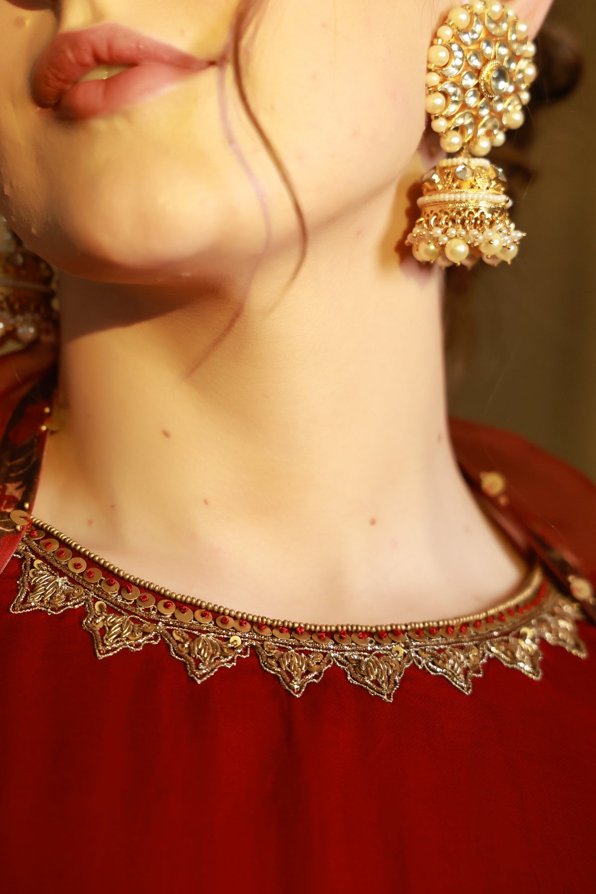 Zarkha Maroon Kurta Jacket set