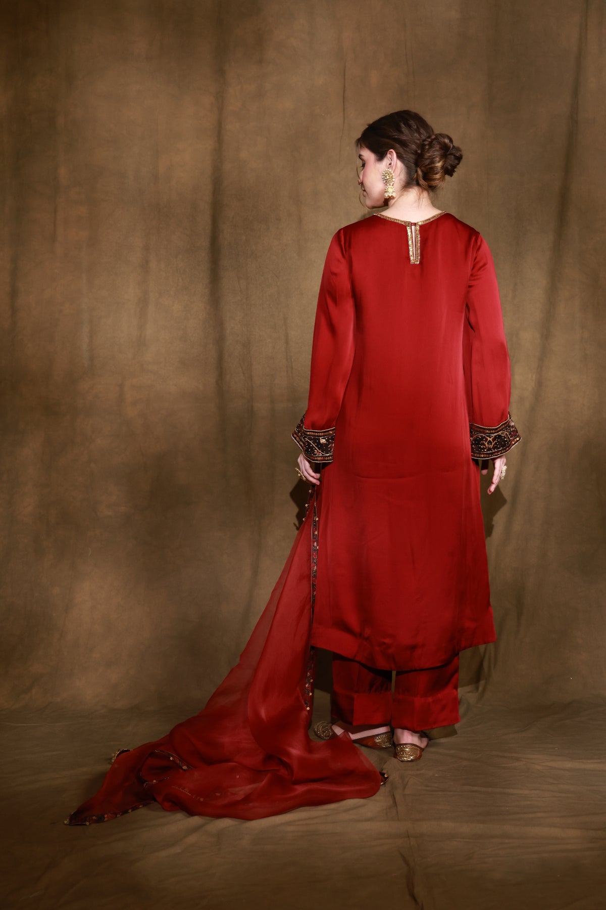 Zarkha Maroon Kurta Set
