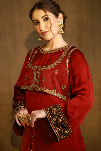Zarkha Maroon Jacket