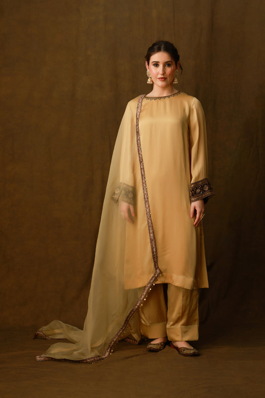 Zarkha Gold Kurta Set