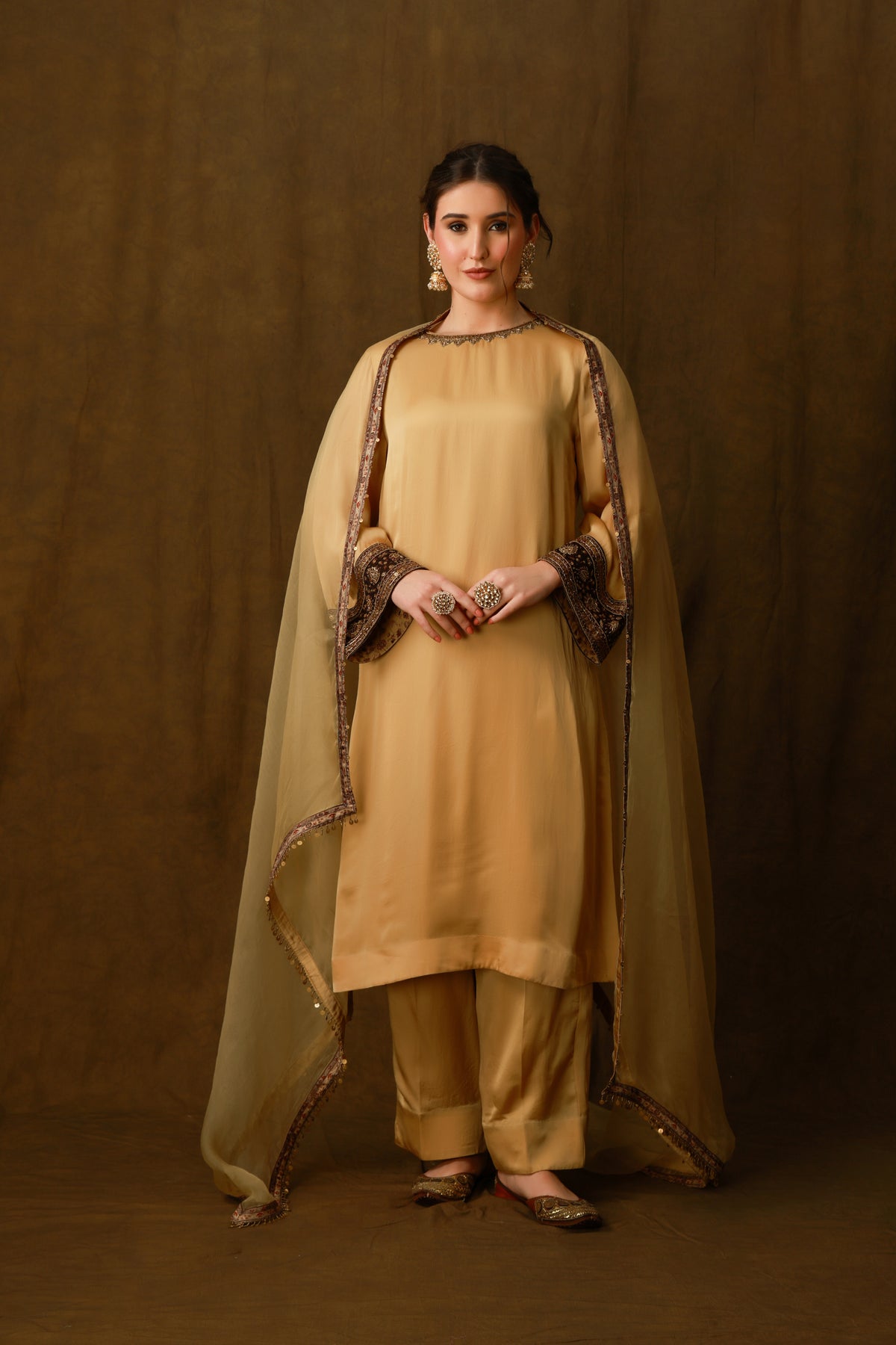 Zarkha Gold Kurta Set