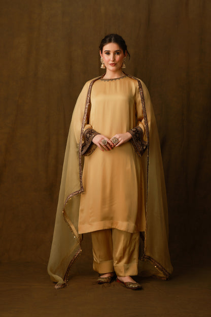 Zarkha Gold Kurta Set