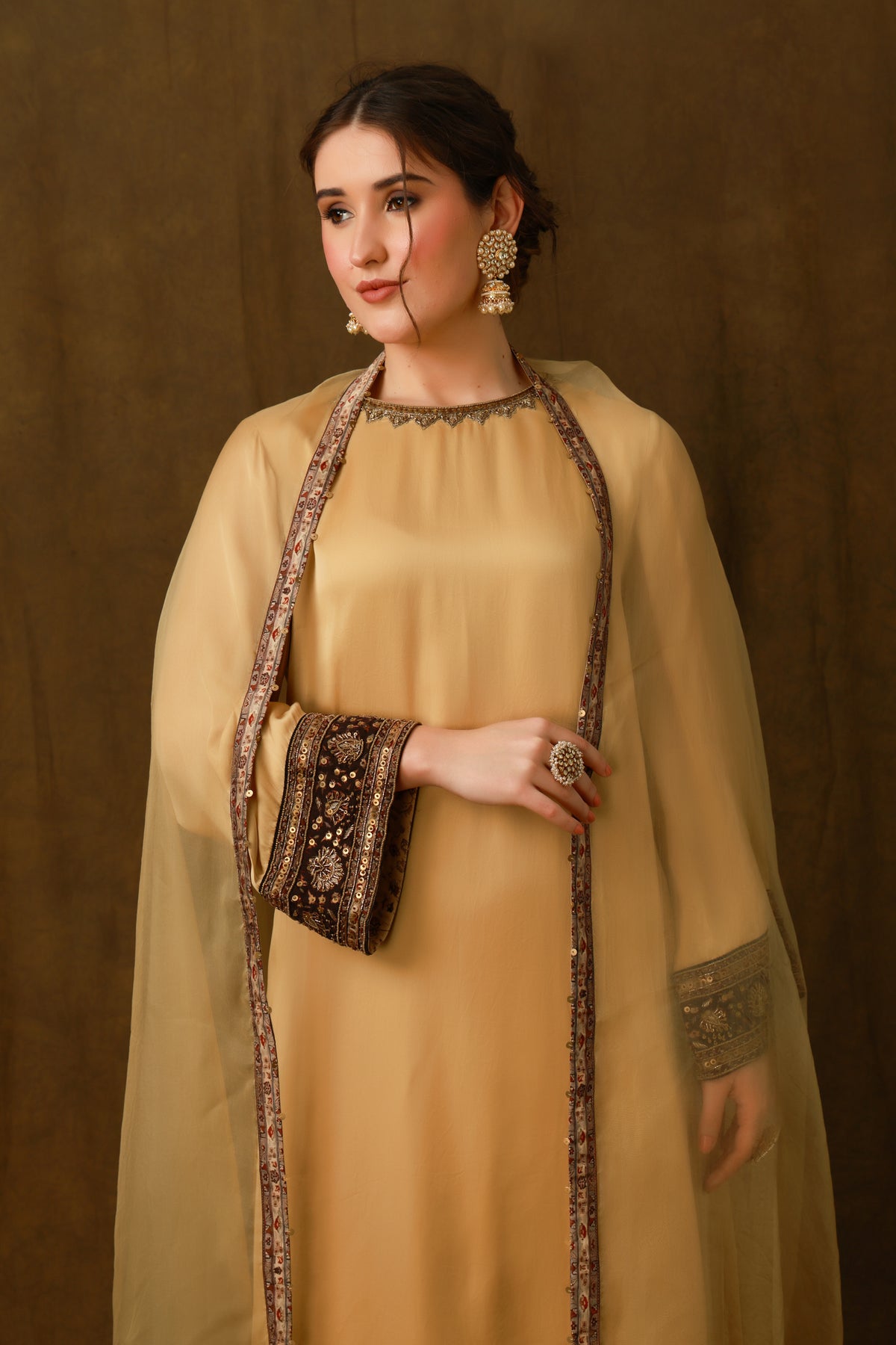 Zarkha Gold Kurta Set