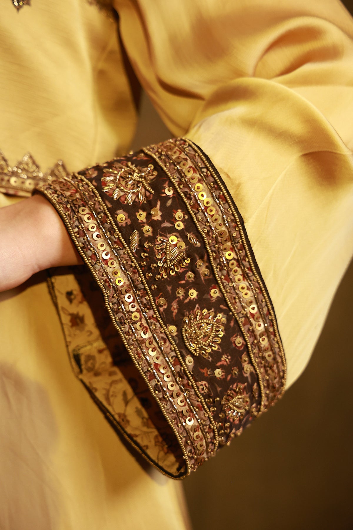 Zarkha Gold Kurta Jacket Set