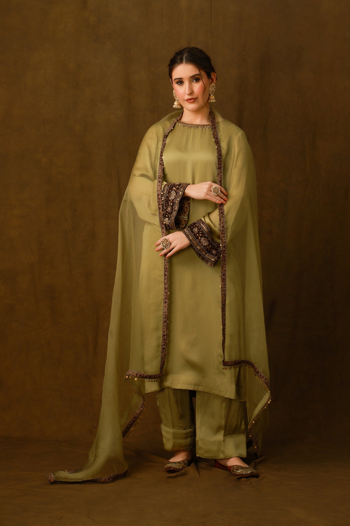 Zarkha Green Kurta Set