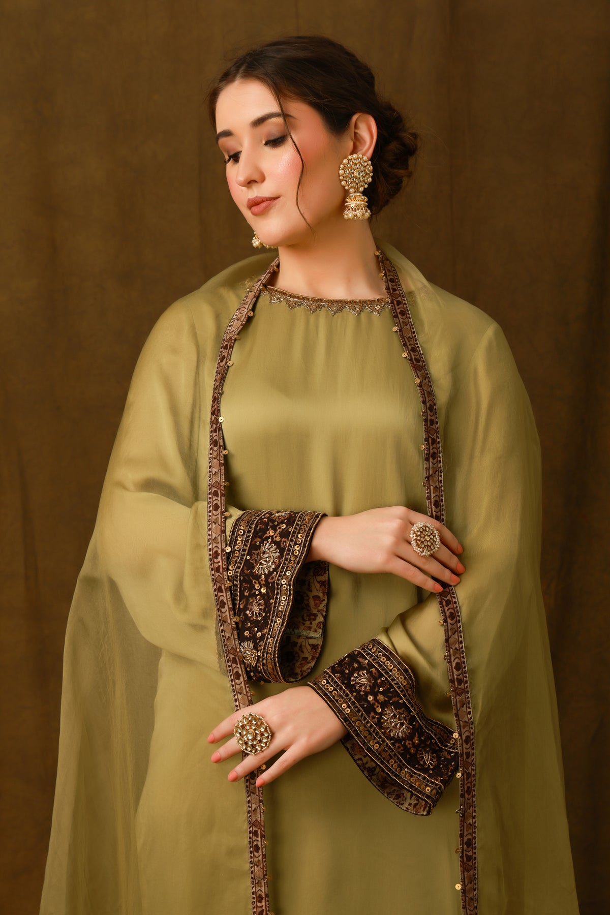 Zarkha Green Kurta Set