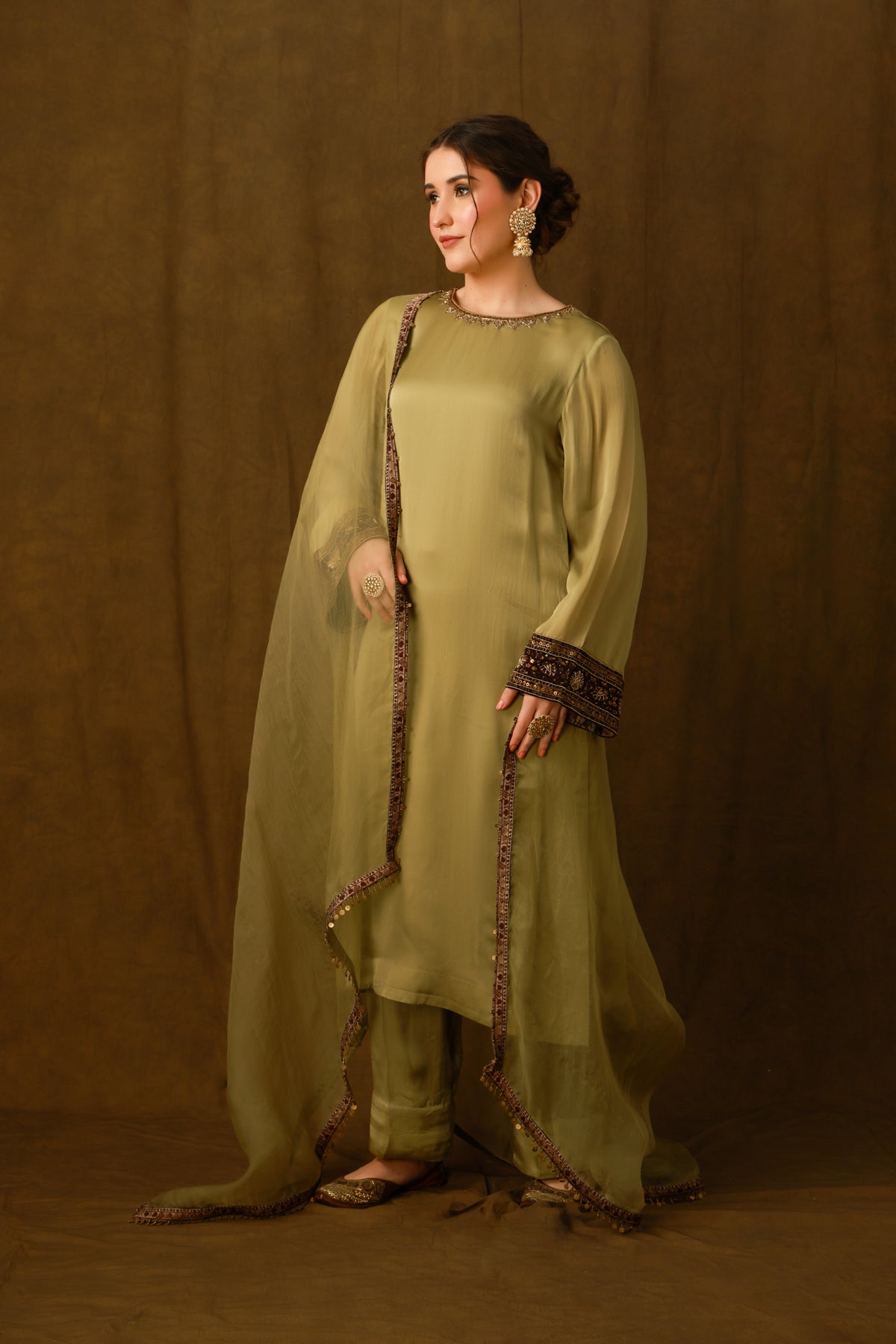 Zarkha Green Kurta Set