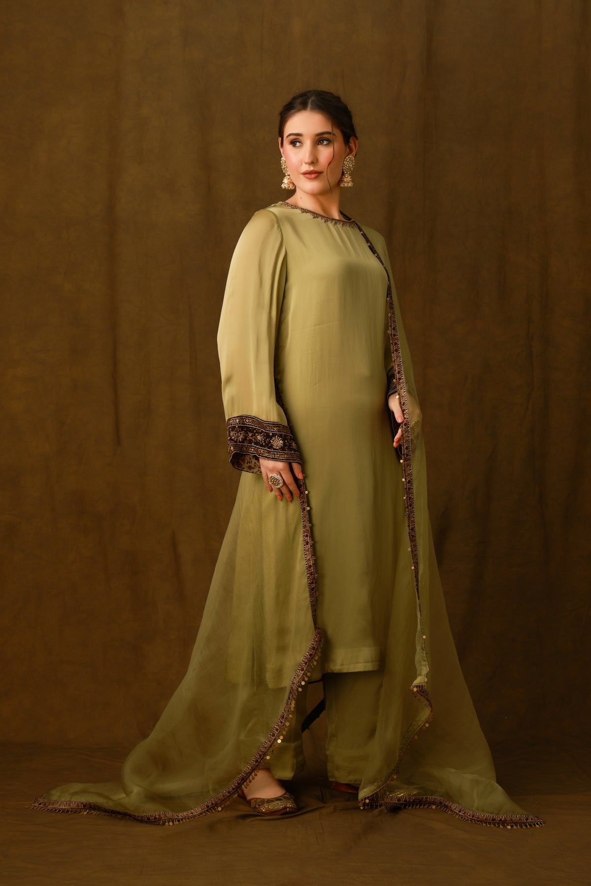 Zarkha Green Kurta Set