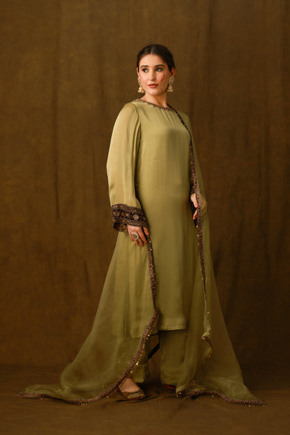 Zarkha Green Kurta Set